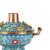 Maxbell Shabu Shabu Hot Pot Sturdy Stockpot Family Gathering Home Use Copper Hot Pot blue