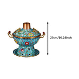 Maxbell Shabu Shabu Hot Pot Sturdy Stockpot Family Gathering Home Use Copper Hot Pot blue