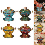 Maxbell Shabu Shabu Hot Pot Sturdy Stockpot Family Gathering Home Use Copper Hot Pot blue
