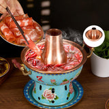 Maxbell Shabu Shabu Hot Pot Sturdy Stockpot Family Gathering Home Use Copper Hot Pot blue