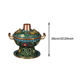 Maxbell Shabu Shabu Hot Pot Sturdy Stockpot Family Gathering Home Use Copper Hot Pot green