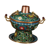 Maxbell Shabu Shabu Hot Pot Sturdy Stockpot Family Gathering Home Use Copper Hot Pot green