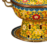 Maxbell Shabu Shabu Hot Pot Sturdy Stockpot Family Gathering Home Use Copper Hot Pot yellow