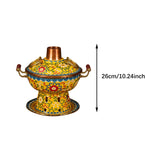 Maxbell Shabu Shabu Hot Pot Sturdy Stockpot Family Gathering Home Use Copper Hot Pot yellow