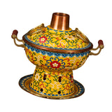 Maxbell Shabu Shabu Hot Pot Sturdy Stockpot Family Gathering Home Use Copper Hot Pot yellow