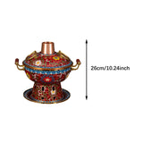 Maxbell Shabu Shabu Hot Pot Sturdy Stockpot Family Gathering Home Use Copper Hot Pot red