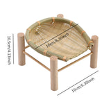 Maxbell Bamboo Woven Basket Tray Round Storage Tray for Vegetables Breakfast Cabinet 16cm Wood