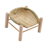 Maxbell Bamboo Woven Basket Tray Round Storage Tray for Vegetables Breakfast Cabinet 16cm Wood