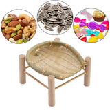 Maxbell Bamboo Woven Basket Tray Round Storage Tray for Vegetables Breakfast Cabinet 16cm Wood