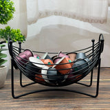 Maxbell Iron Fruit Basket Serving Tray Countertop Kitchen Counter Fruit Display Bowl black