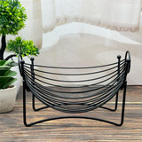 Maxbell Iron Fruit Basket Serving Tray Countertop Kitchen Counter Fruit Display Bowl black
