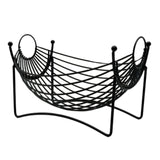 Maxbell Iron Fruit Basket Serving Tray Countertop Kitchen Counter Fruit Display Bowl black