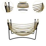 Maxbell Iron Fruit Basket Serving Tray Countertop Kitchen Counter Fruit Display Bowl Gold