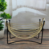 Maxbell Iron Fruit Basket Serving Tray Countertop Kitchen Counter Fruit Display Bowl Gold