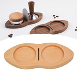 Maxbell Wooden Coffee Tamper Holder Multifunctional Espresso Tamper Station for Home Light Brown