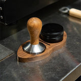 Maxbell Wooden Coffee Tamper Holder Multifunctional Espresso Tamper Station for Home Brown