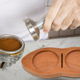 Maxbell Wooden Coffee Tamper Holder Multifunctional Espresso Tamper Station for Home Brown