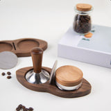 Maxbell Wooden Coffee Tamper Holder Multifunctional Espresso Tamper Station for Home Dark Brown