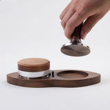 Maxbell Wooden Coffee Tamper Holder Multifunctional Espresso Tamper Station for Home Dark Brown
