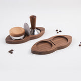 Maxbell Wooden Coffee Tamper Holder Multifunctional Espresso Tamper Station for Home Dark Brown