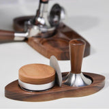 Maxbell Wooden Coffee Tamper Holder Multifunctional Espresso Tamper Station for Home Dark Brown