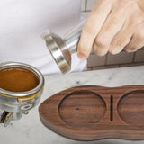 Maxbell Wooden Coffee Tamper Holder Multifunctional Espresso Tamper Station for Home Dark Brown