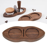 Maxbell Wooden Coffee Tamper Holder Multifunctional Espresso Tamper Station for Home Dark Brown