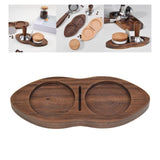 Maxbell Wooden Coffee Tamper Holder Multifunctional Espresso Tamper Station for Home Dark Brown