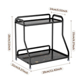 Maxbell Bathroom Countertop Organizer Perfume Tray for Dressing Table Bedroom Makeup 2 Layer Black