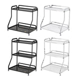 Maxbell Bathroom Countertop Organizer Perfume Tray for Dressing Table Bedroom Makeup 2 Layer Black