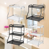Maxbell Bathroom Countertop Organizer Perfume Tray for Dressing Table Bedroom Makeup 2 Layer Black
