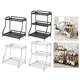 Maxbell Bathroom Countertop Organizer Perfume Tray for Dressing Table Bedroom Makeup 2 Layer Black