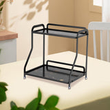 Maxbell Bathroom Countertop Organizer Perfume Tray for Dressing Table Bedroom Makeup 2 Layer Black
