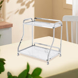 Maxbell Bathroom Countertop Organizer Perfume Tray for Dressing Table Bedroom Makeup 2 Layer White