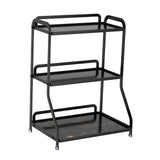Maxbell Bathroom Countertop Organizer Perfume Tray for Dressing Table Bedroom Makeup 3 Layer Black
