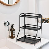Maxbell Bathroom Countertop Organizer Perfume Tray for Dressing Table Bedroom Makeup 3 Layer Black