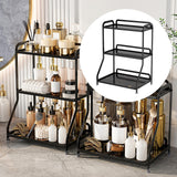 Maxbell Bathroom Countertop Organizer Perfume Tray for Dressing Table Bedroom Makeup 3 Layer Black