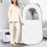 Maxbell Portable Steam Sauna Portable Foldable Chair Oxford Cloth Sauna Box for Dorm white