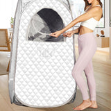 Maxbell Portable Steam Sauna Portable Foldable Chair Oxford Cloth Sauna Box for Dorm white