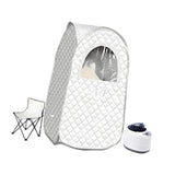 Maxbell Portable Steam Sauna Portable Foldable Chair Oxford Cloth Sauna Box for Dorm white