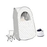 Maxbell Portable Steam Sauna Portable Foldable Chair Oxford Cloth Sauna Box for Dorm white