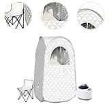 Maxbell Portable Steam Sauna Portable Foldable Chair Oxford Cloth Sauna Box for Dorm white