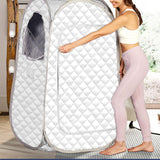 Maxbell Portable Steam Sauna Portable Foldable Chair Oxford Cloth Sauna Box for Dorm white
