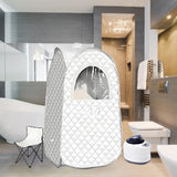 Maxbell Portable Steam Sauna Portable Foldable Chair Oxford Cloth Sauna Box for Dorm white