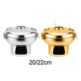 Maxbell Chinese Small Hot Pot Portable Stainless Steel Hotpot for Camp Hotel 20cm silvery