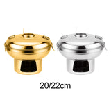 Maxbell Chinese Small Hot Pot Portable Stainless Steel Hotpot for Camp Hotel 20cm silvery