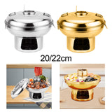 Maxbell Chinese Small Hot Pot Portable Stainless Steel Hotpot for Camp Hotel 20cm silvery
