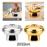 Maxbell Chinese Small Hot Pot Portable Stainless Steel Hotpot for Camp Hotel 20cm silvery