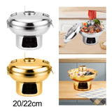 Maxbell Chinese Small Hot Pot Portable Stainless Steel Hotpot for Camp Hotel 20cm silvery