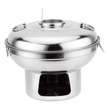 Maxbell Chinese Small Hot Pot Portable Stainless Steel Hotpot for Camp Hotel 20cm silvery